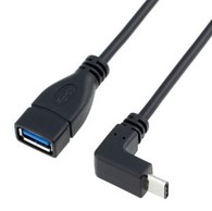 USB 3.0 여성 OTG 호스트 어댑터 케이블을 90도 USB 3.1 형식 C 남성